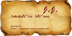 Jakubács János névjegykártya