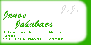 janos jakubacs business card
